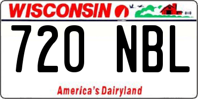 WI license plate 720NBL