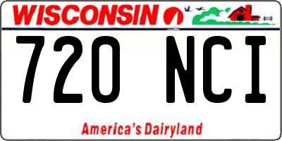 WI license plate 720NCI
