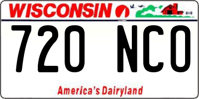 WI license plate 720NCO