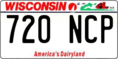 WI license plate 720NCP