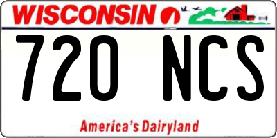 WI license plate 720NCS