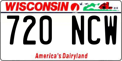 WI license plate 720NCW