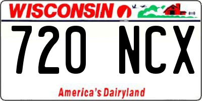 WI license plate 720NCX