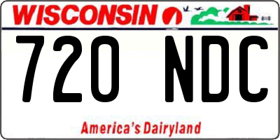 WI license plate 720NDC
