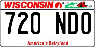 WI license plate 720NDO