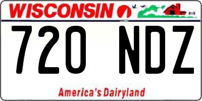 WI license plate 720NDZ