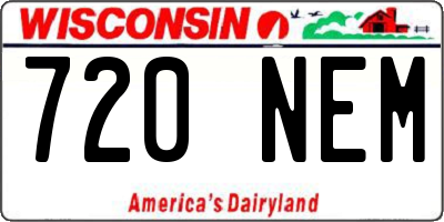 WI license plate 720NEM