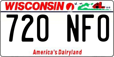WI license plate 720NFO
