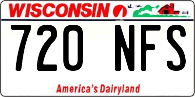 WI license plate 720NFS