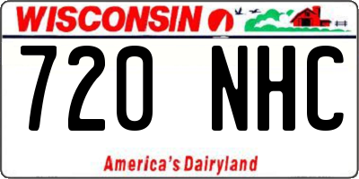WI license plate 720NHC