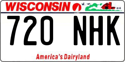WI license plate 720NHK