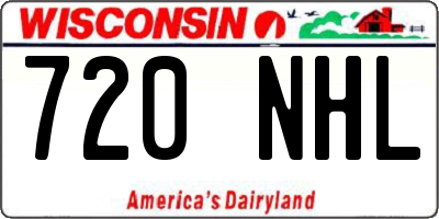 WI license plate 720NHL
