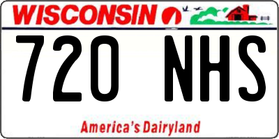 WI license plate 720NHS