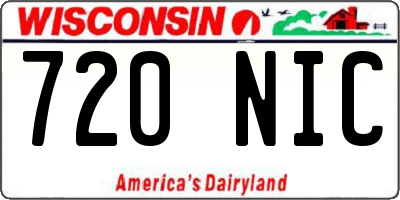 WI license plate 720NIC