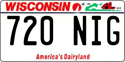 WI license plate 720NIG