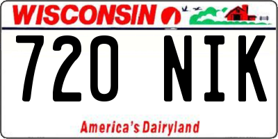 WI license plate 720NIK