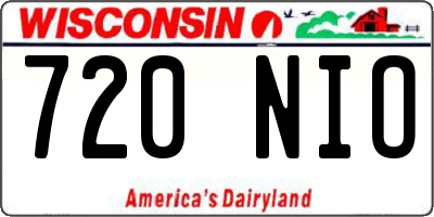 WI license plate 720NIO