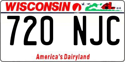 WI license plate 720NJC