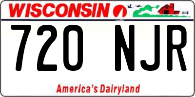 WI license plate 720NJR