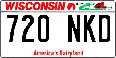 WI license plate 720NKD
