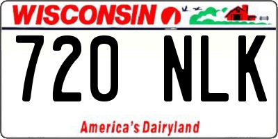 WI license plate 720NLK