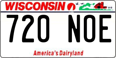 WI license plate 720NOE