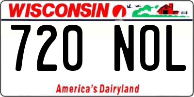WI license plate 720NOL