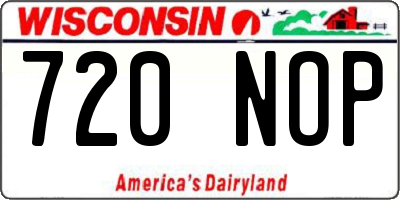 WI license plate 720NOP