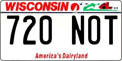 WI license plate 720NOT