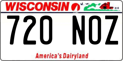 WI license plate 720NOZ