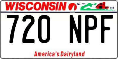 WI license plate 720NPF