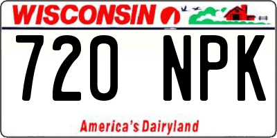 WI license plate 720NPK