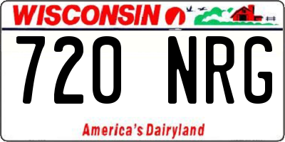 WI license plate 720NRG