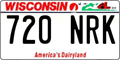WI license plate 720NRK