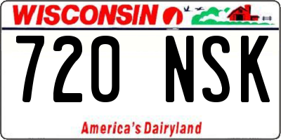 WI license plate 720NSK