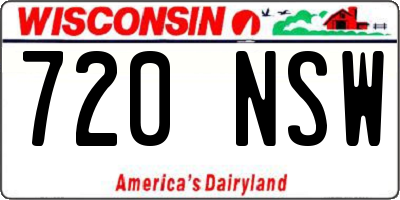 WI license plate 720NSW