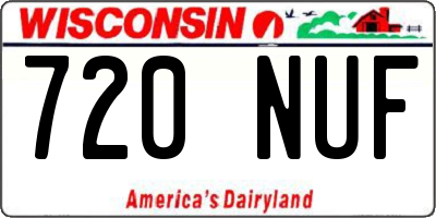 WI license plate 720NUF