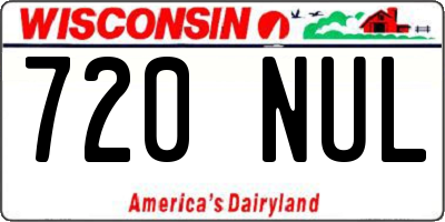 WI license plate 720NUL