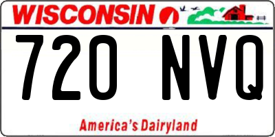 WI license plate 720NVQ