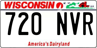 WI license plate 720NVR