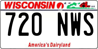 WI license plate 720NWS