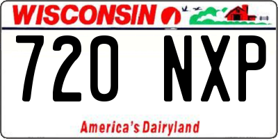 WI license plate 720NXP