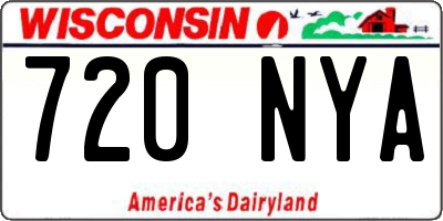 WI license plate 720NYA
