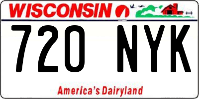 WI license plate 720NYK