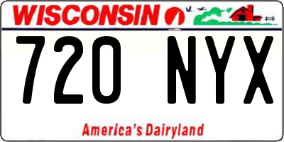 WI license plate 720NYX
