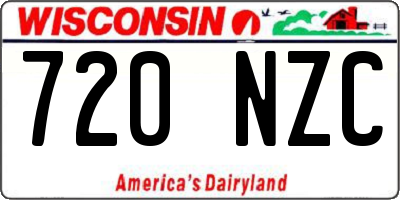 WI license plate 720NZC