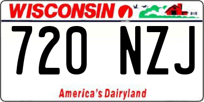 WI license plate 720NZJ