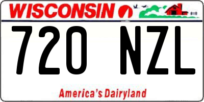 WI license plate 720NZL