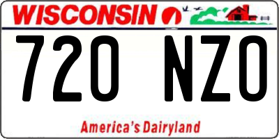 WI license plate 720NZO