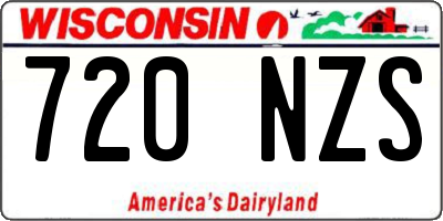 WI license plate 720NZS
